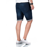 A. Salvarini Herren Jeans Shorts kurze Hose Dunkelblau O367 W31