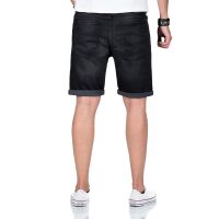 A. Salvarini Herren Jeans Shorts kurze Hose Schwarz O369 W38