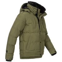 Alessandro Salvarini Herren Winterjacke mit Fellkragen O-281-Olive-Gr.S
