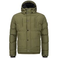 Alessandro Salvarini Herren Winterjacke mit Fellkragen O-281-Olive-Gr.XL
