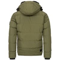 Alessandro Salvarini Herren Winterjacke mit Fellkragen O-281-Olive-Gr.XL