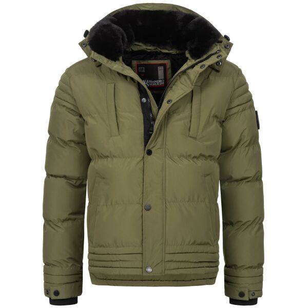 Alessandro Salvarini Herren Winterjacke mit Fellkragen O-281-Olive-Gr.XXL