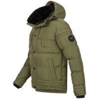 Alessandro Salvarini Herren Winterjacke mit Fellkragen O-281-Olive-Gr.XXL