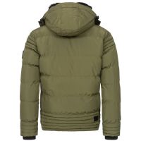 Alessandro Salvarini Herren Winterjacke mit Fellkragen O-281-Olive-Gr.XXL
