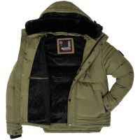 Alessandro Salvarini Herren Winterjacke mit Fellkragen O-281-Olive-Gr.XXL