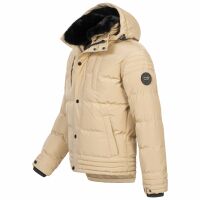 Alessandro Salvarini Herren Winterjacke mit Fellkragen O-281-Beige-Gr.XL