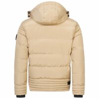 Alessandro Salvarini Herren Winterjacke mit Fellkragen O-281-Beige-Gr.XL