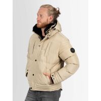 Alessandro Salvarini Herren Winterjacke mit Fellkragen O-281-Beige-Gr.XXL