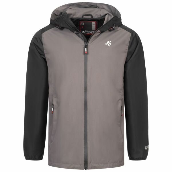 Alessandro Salvarini Herren Regenjacke O322 Dunkelgrau - Schwarz Größe L - Gr. L
