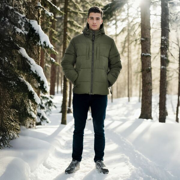 Alessandro Salvarini Herren Winter Steppjacke O-422 Olive Größe XL - Gr. XL