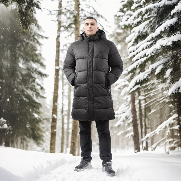 Alessandro Salvarini Herren Winter Parka gesteppt O425 Dunkelgrau Größe L - Gr. L