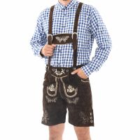 A. Salvarini Herren Trachten Lederhose AS451 Dunkelbraun-Gr. 52