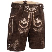 A. Salvarini Herren Trachten Lederhose AS451 Dunkelbraun-Gr. 52