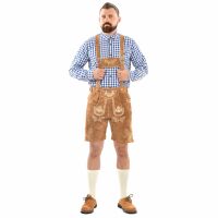 A. Salvarini Herren Trachten Lederhose AS451 Hellbraun-Gr. 48