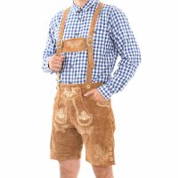 A. Salvarini Herren Trachten Lederhose AS451 Hellbraun-Gr. 48