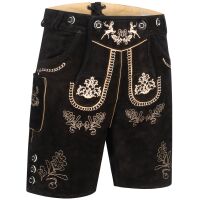 A. Salvarini Herren Trachten Lederhose AS451 Schwarz-Gr. 54