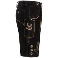 A. Salvarini Herren Trachten Lederhose AS451 Schwarz-Gr. 58