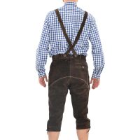 A. Salvarini Herren Trachten Lederhose Kniebundlederhose AS450 Dunkelbraun-Gr. 52