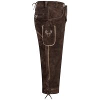 A. Salvarini Herren Trachten Lederhose Kniebundlederhose AS450 Dunkelbraun-Gr. 52