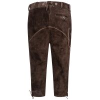 A. Salvarini Herren Trachten Lederhose Kniebundlederhose AS450 Dunkelbraun-Gr. 52