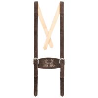 A. Salvarini Herren Trachten Lederhose Kniebundlederhose AS450 Dunkelbraun-Gr. 56