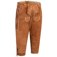 A. Salvarini Herren Trachten Lederhose Kniebundlederhose AS450 Hellbraun-Gr. 46