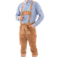 A. Salvarini Herren Trachten Lederhose Kniebundlederhose AS450 Hellbraun-Gr. 50