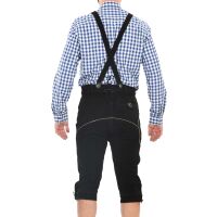 A. Salvarini Herren Trachten Lederhose Kniebundlederhose AS450 Schwarz-Gr. 50