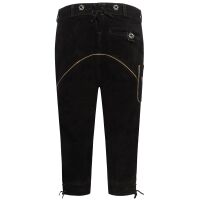 A. Salvarini Herren Trachten Lederhose Kniebundlederhose AS450 Schwarz-Gr. 52