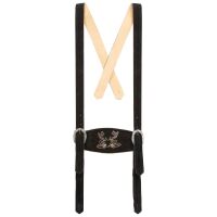 A. Salvarini Herren Trachten Lederhose Kniebundlederhose AS450 Schwarz-Gr. 52