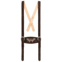 A. Salvarini Herren Trachten Lederhose Kniebundlederhose AS452 Dunkelbraun-Gr. 48