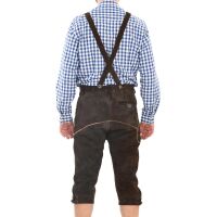 A. Salvarini Herren Trachten Lederhose Kniebundlederhose AS452 Dunkelbraun-Gr. 58