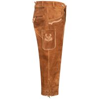 A. Salvarini Herren Trachten Lederhose Kniebundlederhose AS452 Hellbraun-Gr. 46