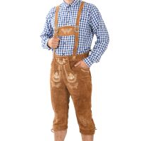 A. Salvarini Herren Trachten Lederhose Kniebundlederhose AS452 Hellbraun-Gr. 60