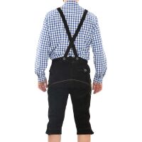A. Salvarini Herren Trachten Lederhose Kniebundlederhose AS452 Schwarz-Gr. 50